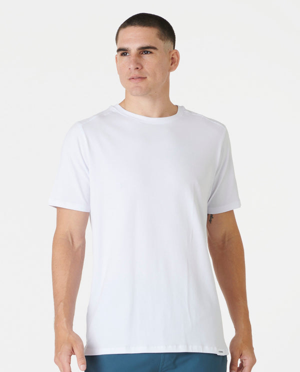 Aviation Tee Split-Hem White Plus