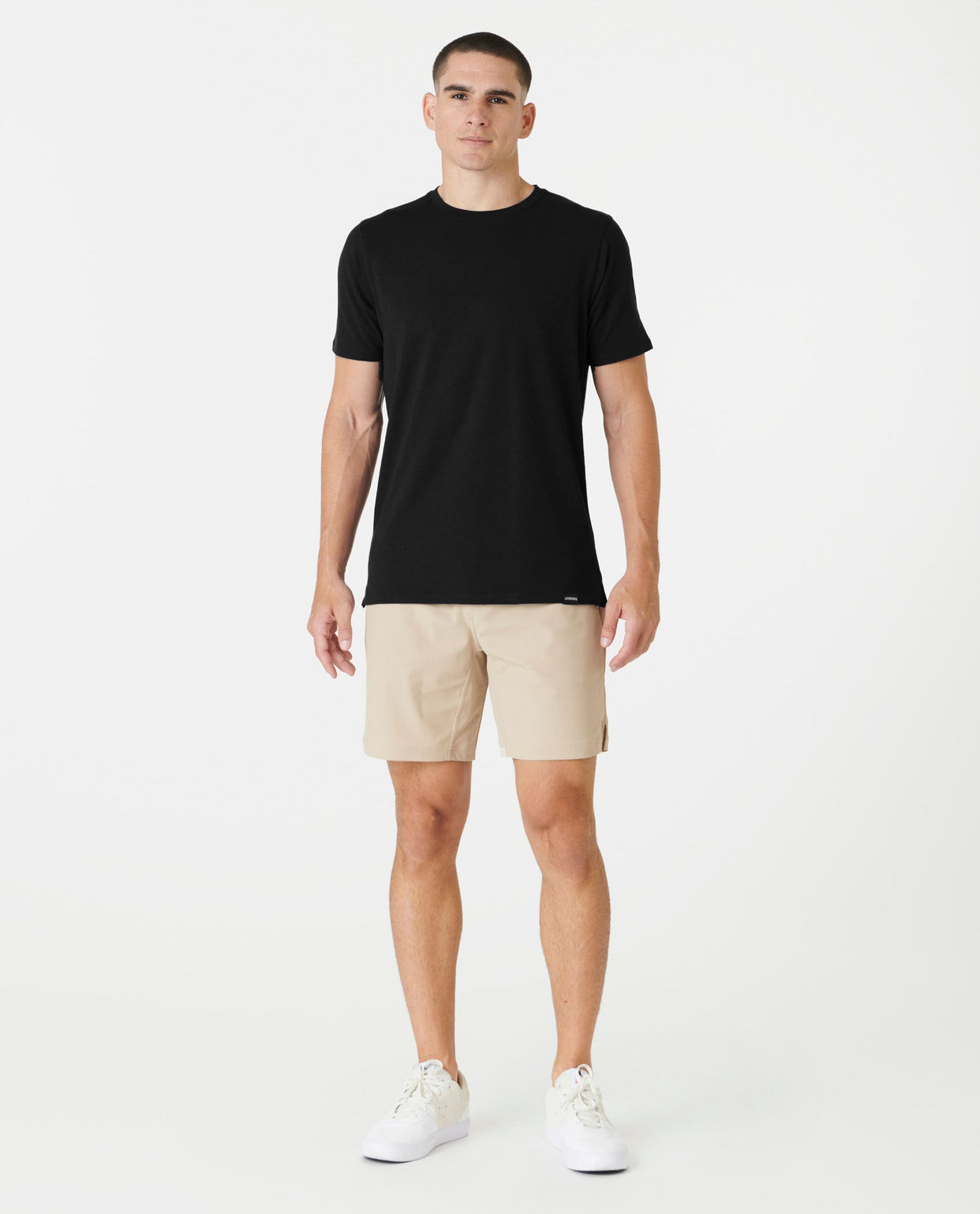 Aviation Tee Split-Hem Black Plus