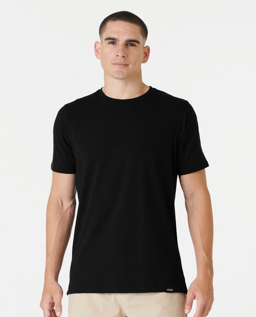 Aviation Tee Split-Hem Black Plus
