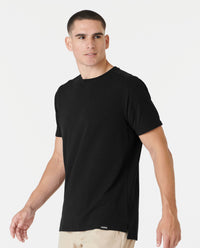 Aviation Tee Split-Hem Black Plus