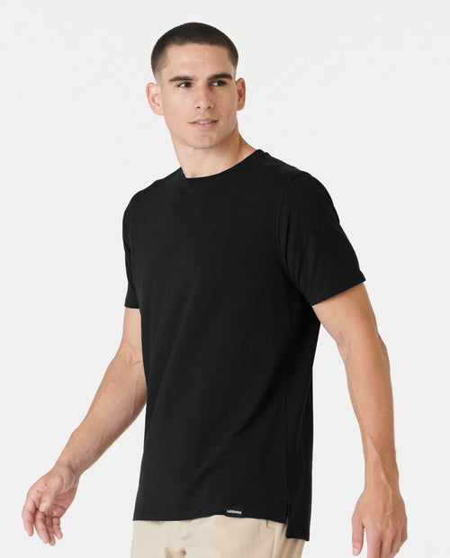 Aviation Tee Split-Hem Black Plus