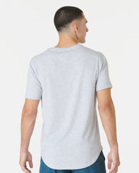 Aviation Tee Curved Hem Heather Gray