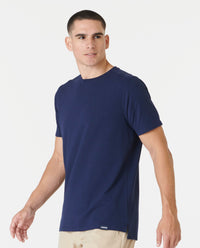 Aviation Tee Split-Hem Navy Plus