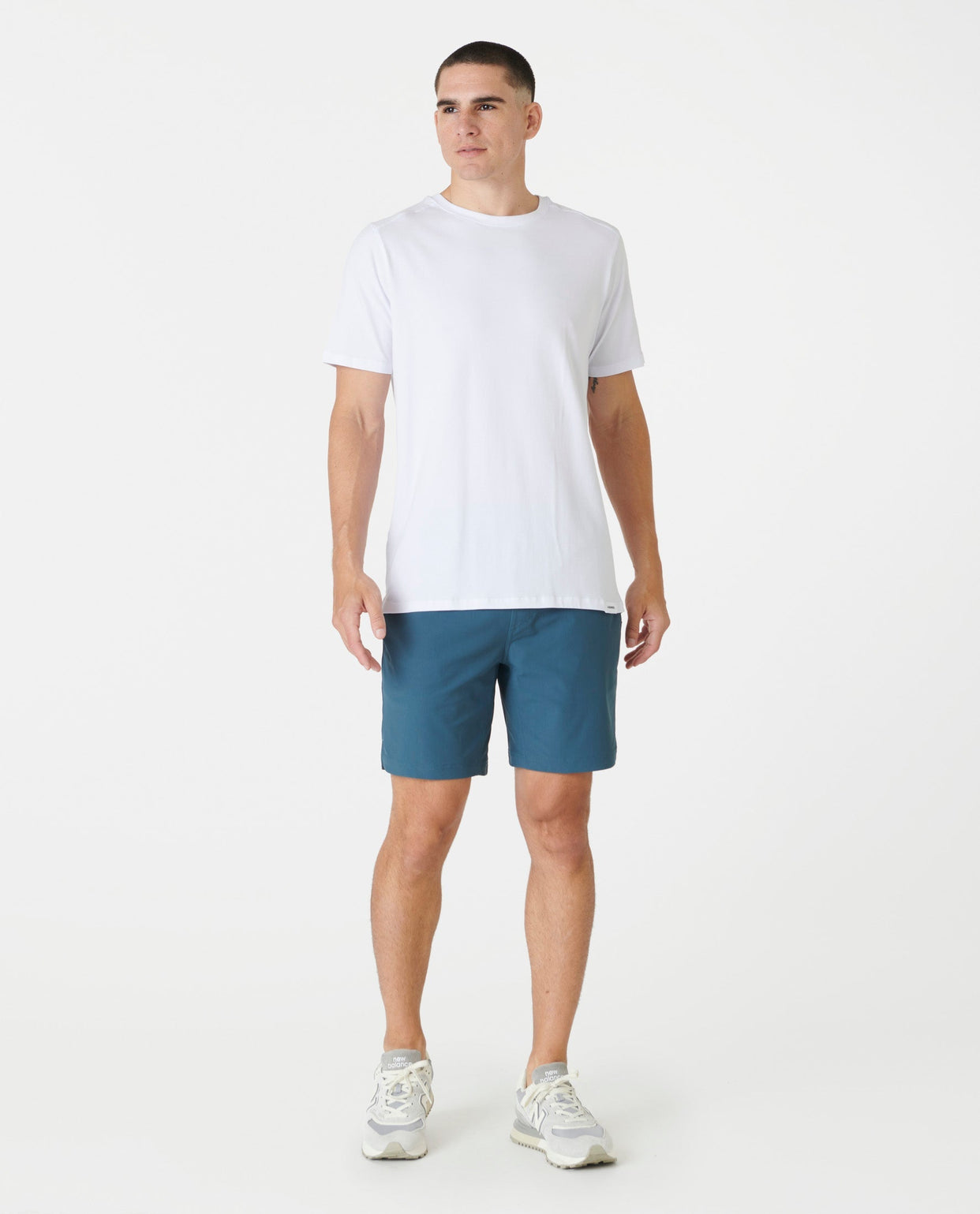 Aviation Tee Split-Hem White Plus