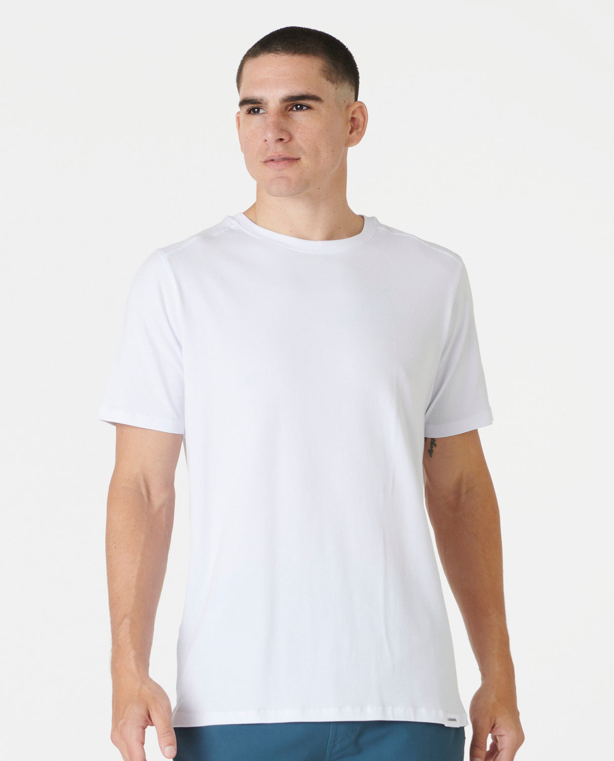 Aviation Tee Split-Hem White Plus