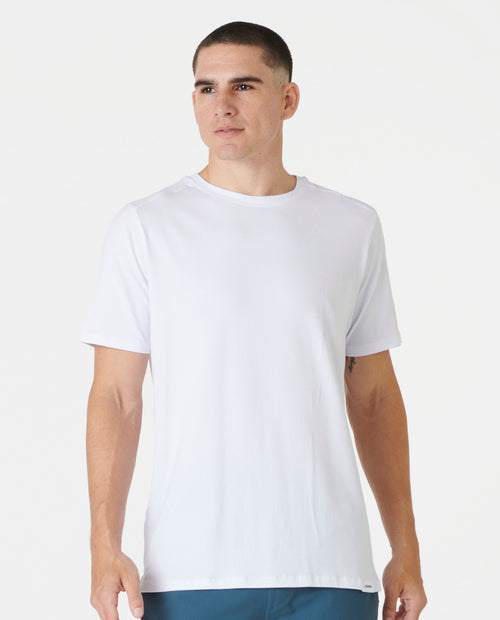 Aviation Tee Split-Hem White Plus