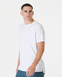 Aviation Tee Split-Hem White Plus