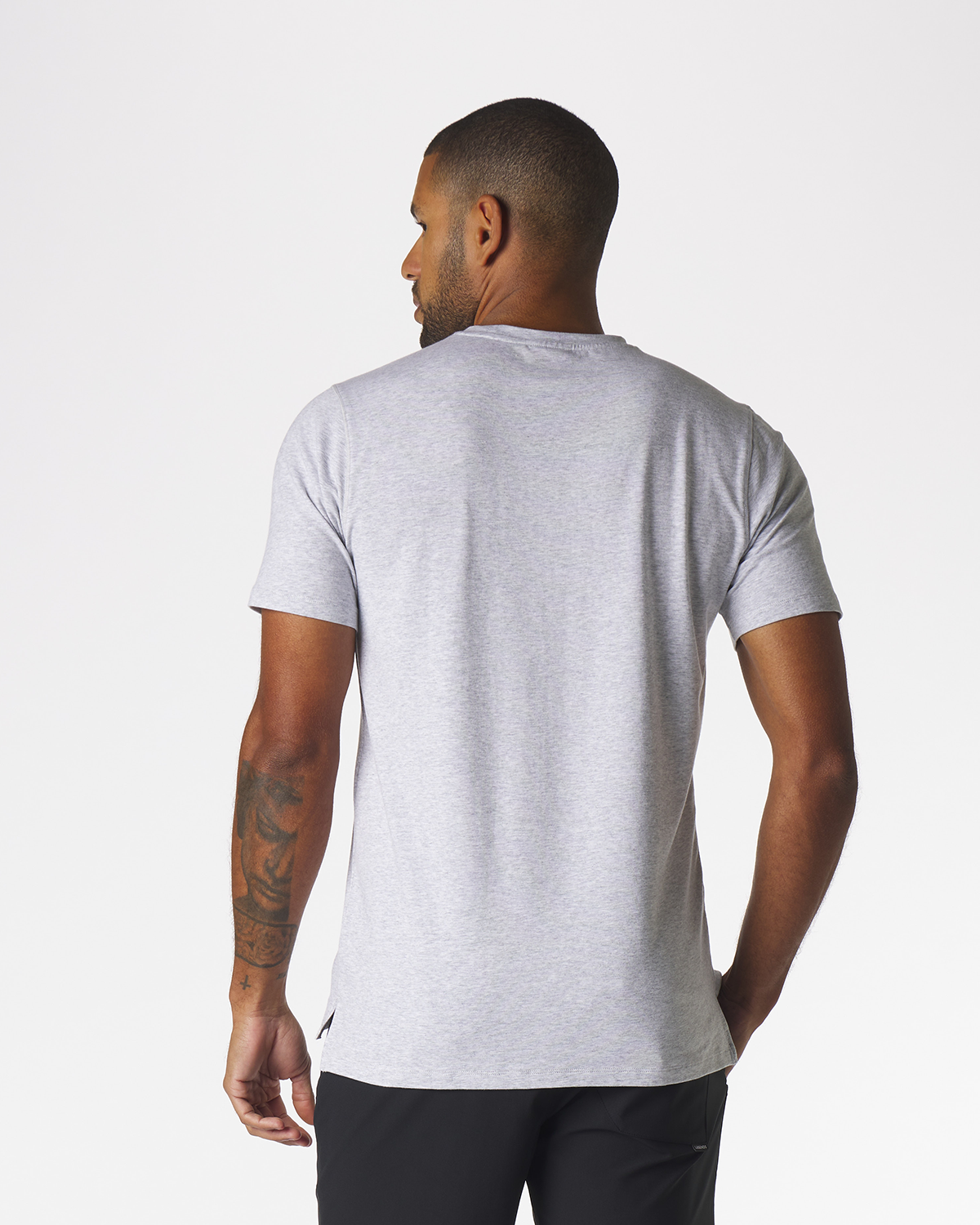 Aviation Tee Split-Hem Heather Gray Plus