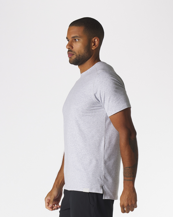 Aviation Tee Split-Hem Heather Gray Plus