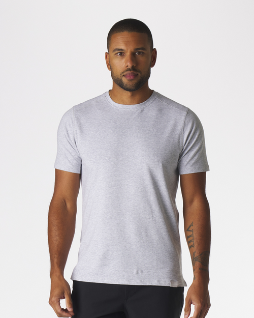 Aviation Tee Split-Hem Heather Gray Plus