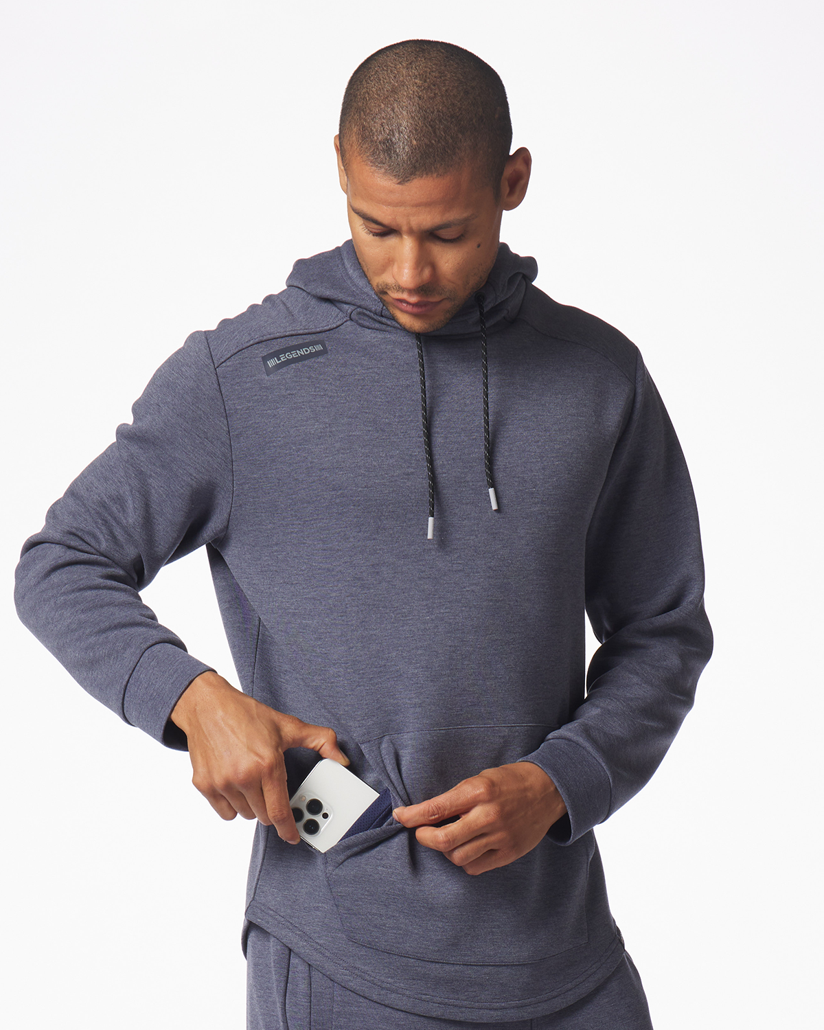 Hawthorne Tech Hoodie Navy Heather Plus