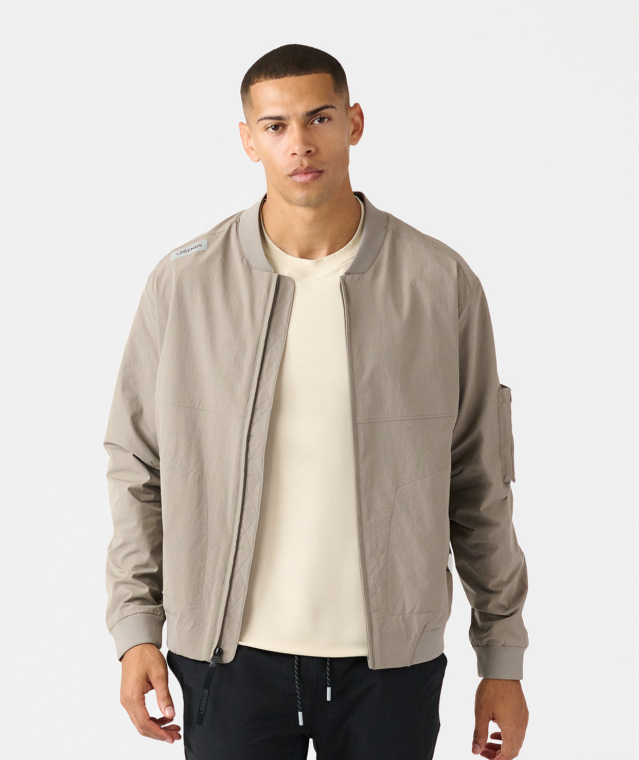 Carson Bomber Jacket Taupe