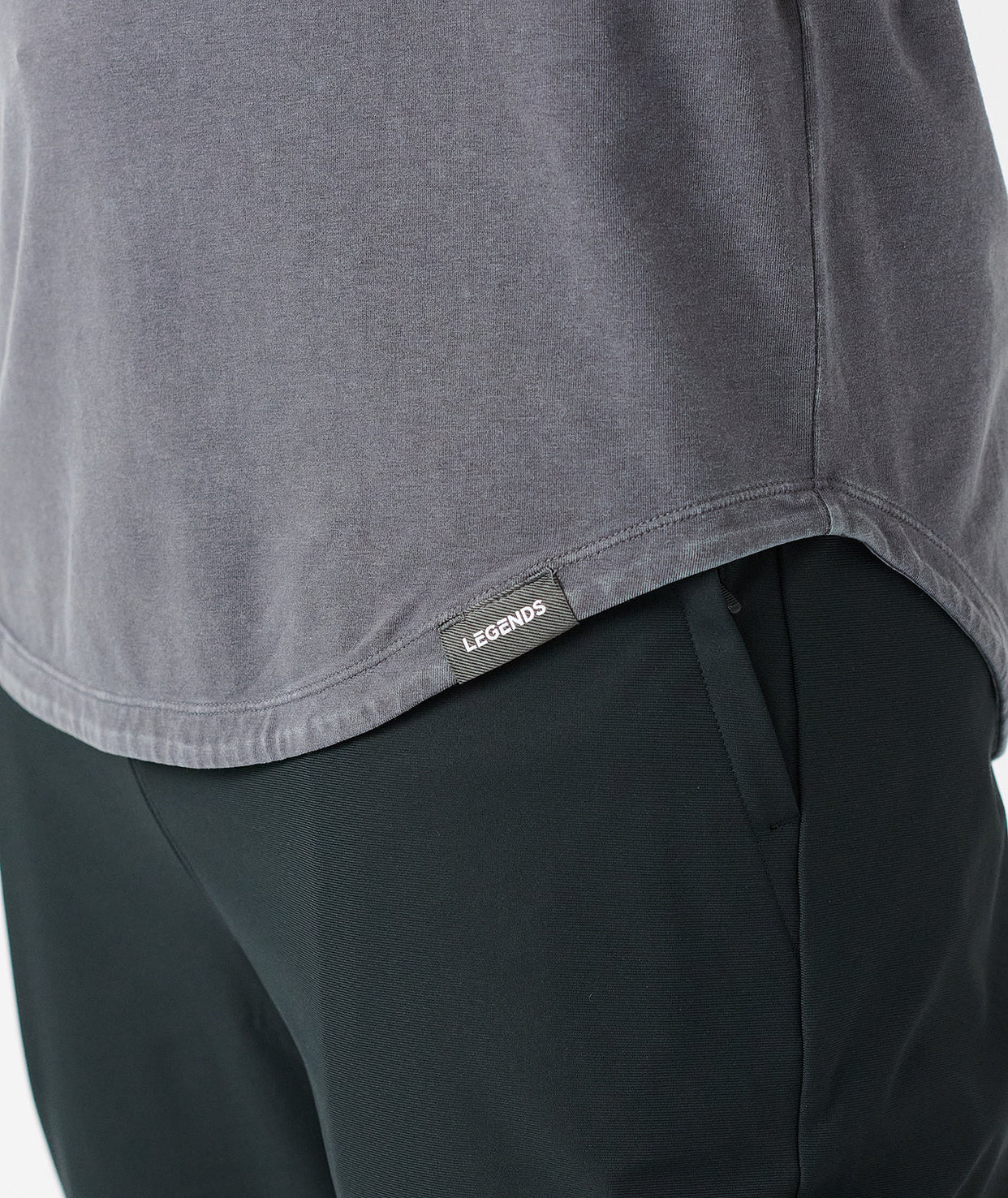 Aviation Tee Hooded LS Washed Charcoal Gray