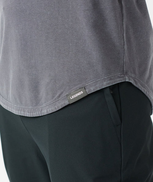 Aviation Tee Hooded LS Washed Charcoal Gray