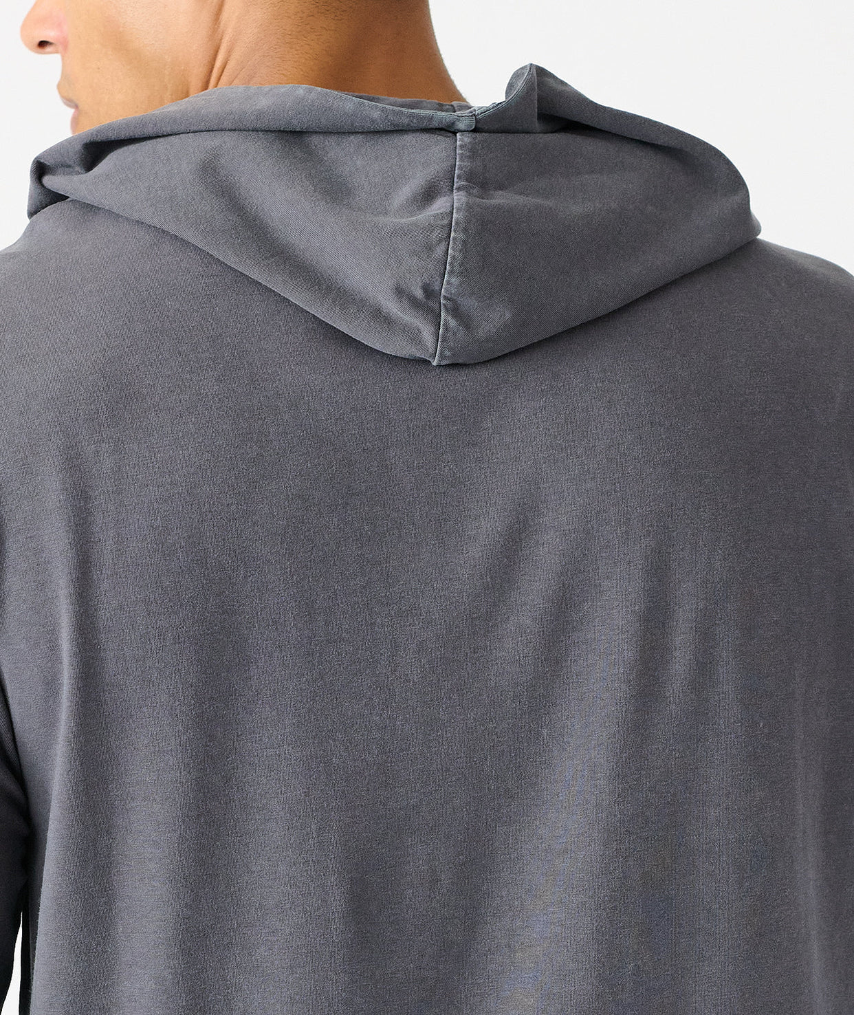 Aviation Tee Hooded LS Washed Charcoal Gray