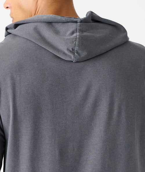 Aviation Tee Hooded LS Washed Charcoal Gray