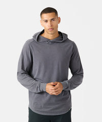 Aviation Tee Hooded LS Washed Charcoal Gray