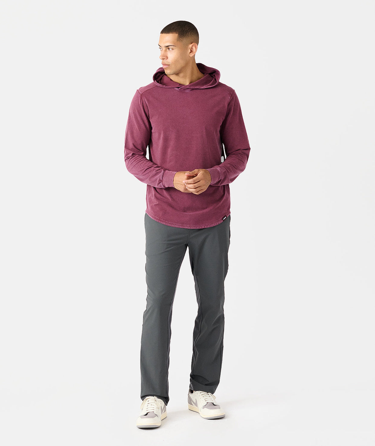 Aviation Tee Hooded LS Washed Fig