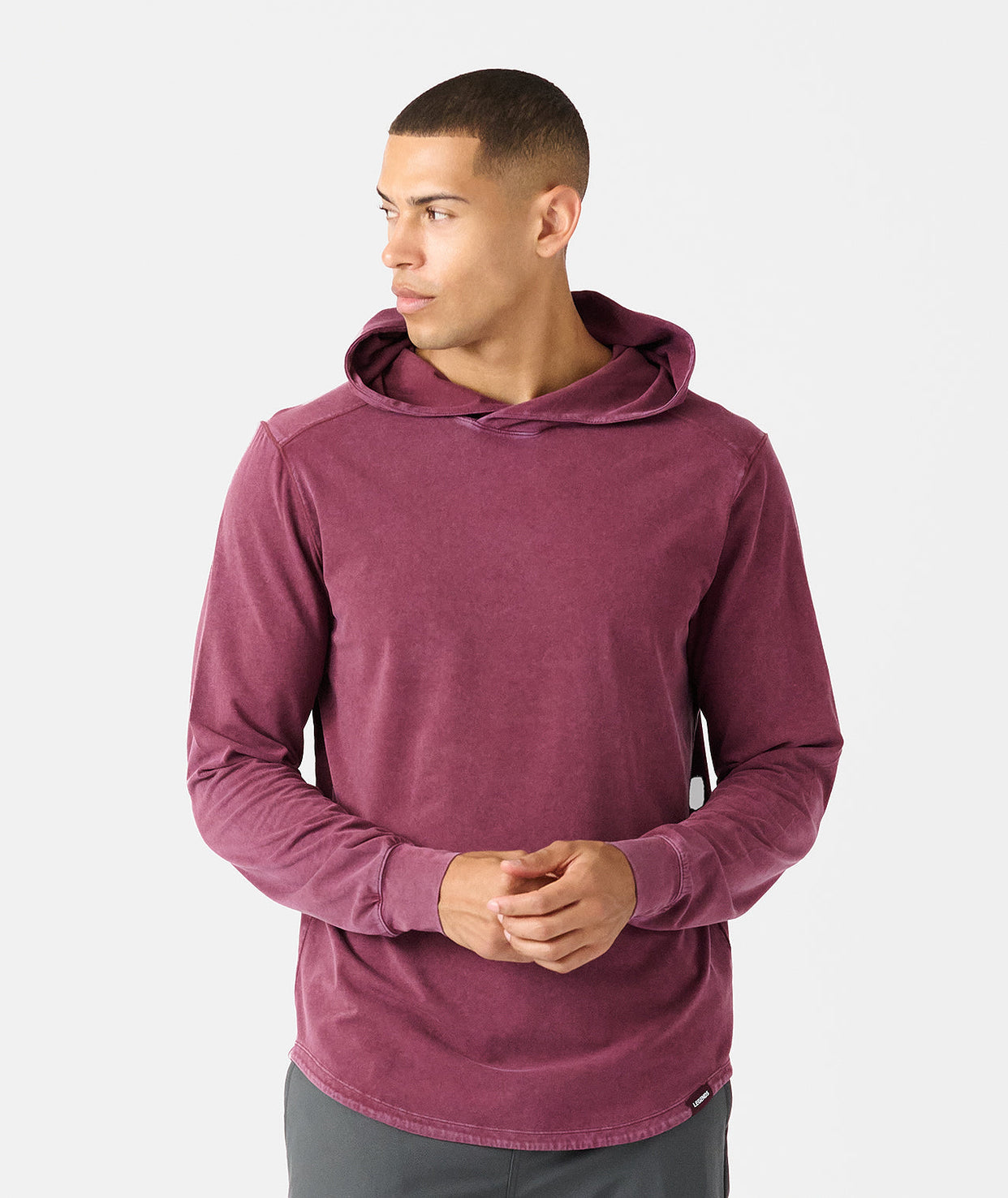 Aviation Tee Hooded LS Washed Fig