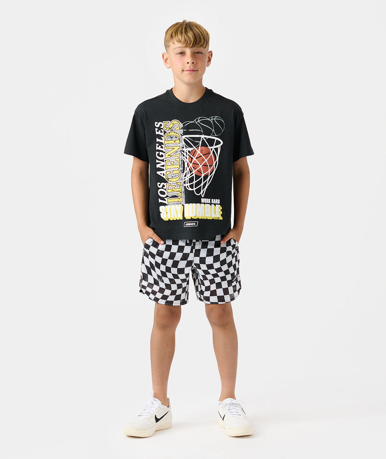Little Legends Luka Mesh Short Warped Checkers