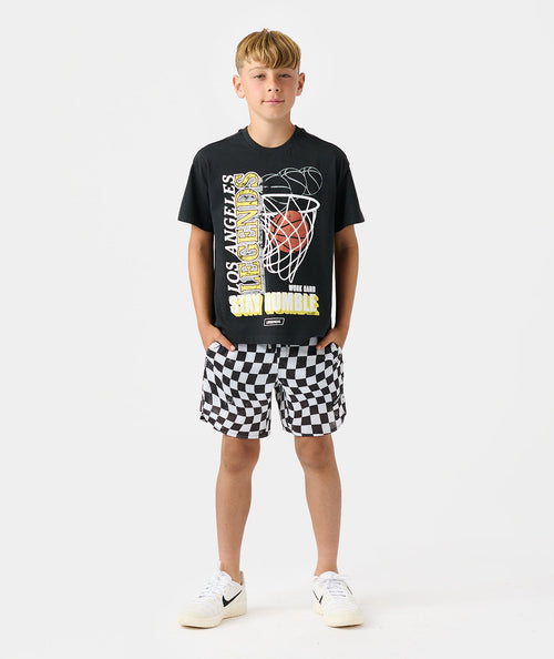 Little Legends Luka Mesh Short Warped Checkers