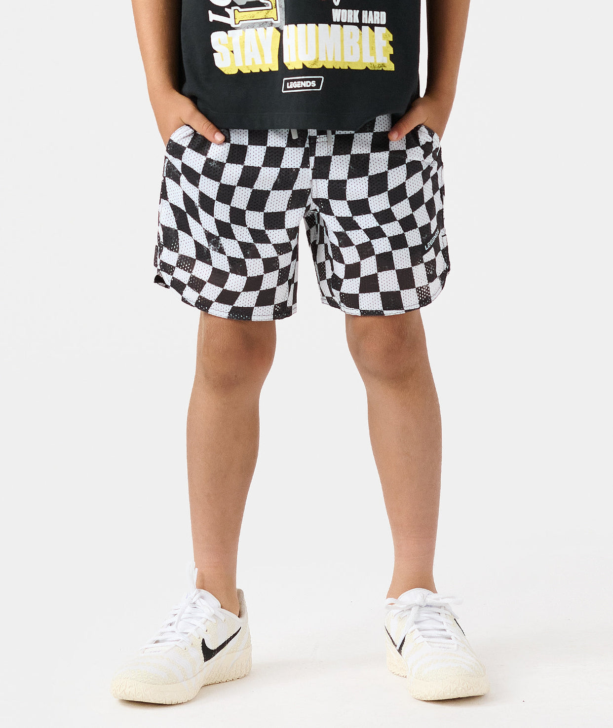 Little Legends Luka Mesh Short Warped Checkers