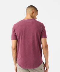 Aviation Tee Curved Hem Washed Fig