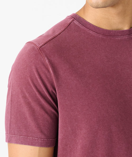 Aviation Tee Curved Hem Washed Fig