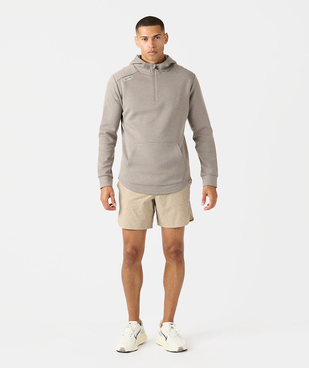 Hawthorne Tech Quarter Zip Hoodie (Slim-Fit) Taupe Heather