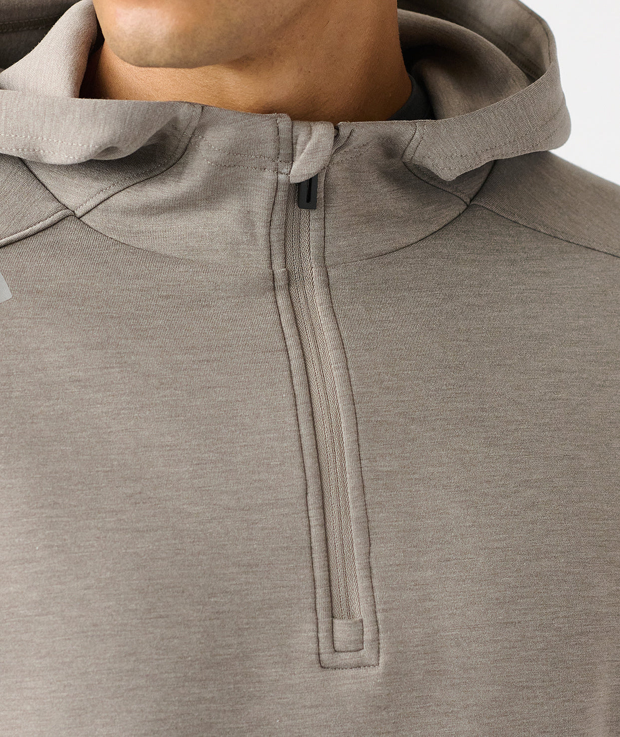 Hawthorne Tech Quarter Zip Hoodie (Slim-Fit) Taupe Heather