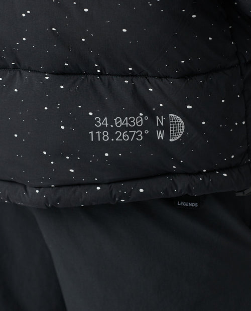 Alpine Puffer Jacket Black White Splatter