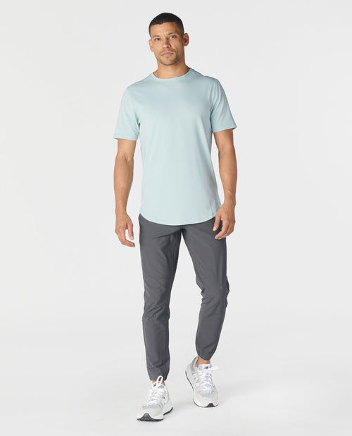 Aviation Tee Curved Hem Cloud Blue