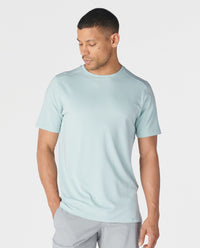 Aviation Tee Split-Hem Cloud Blue