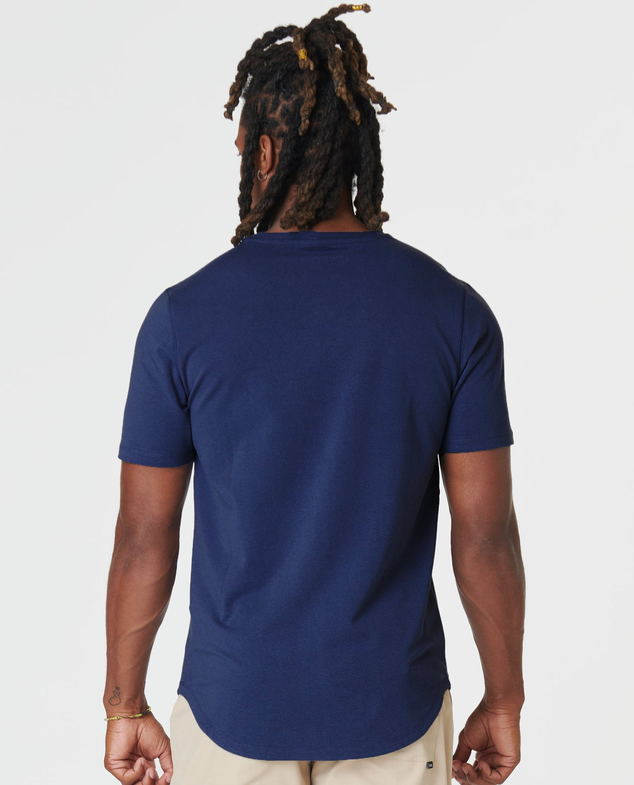 Aviation Tee Curved Hem Navy