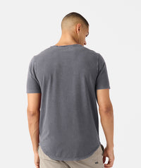 Aviation Tee Curved Hem Washed Charcoal