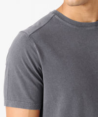 Aviation Tee Curved Hem Washed Charcoal