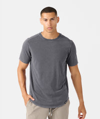 Aviation Tee Curved Hem Washed Charcoal