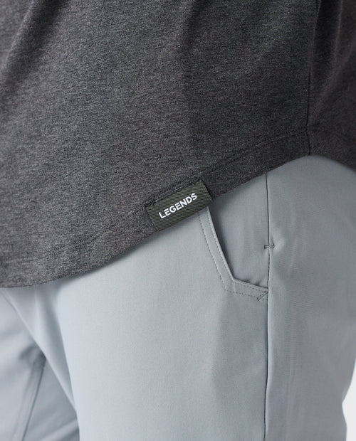 Aviation Tee Curved Hem LS Charcoal Gray Heather
