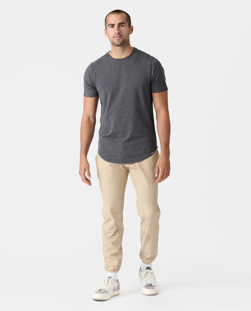 Aviation Tee Curved Hem Charcoal Gray Heather