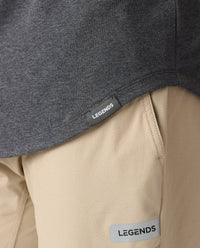 Aviation Tee Curved Hem Charcoal Gray Heather