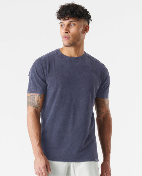 Aviation Tee Split-Hem Washed Ink