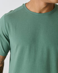 Aviation Tee Curved Hem Hunter Green