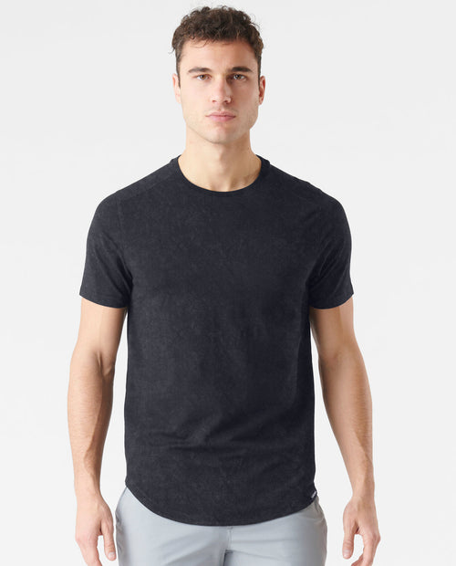 Aviation Tee Curved Hem Washed Black