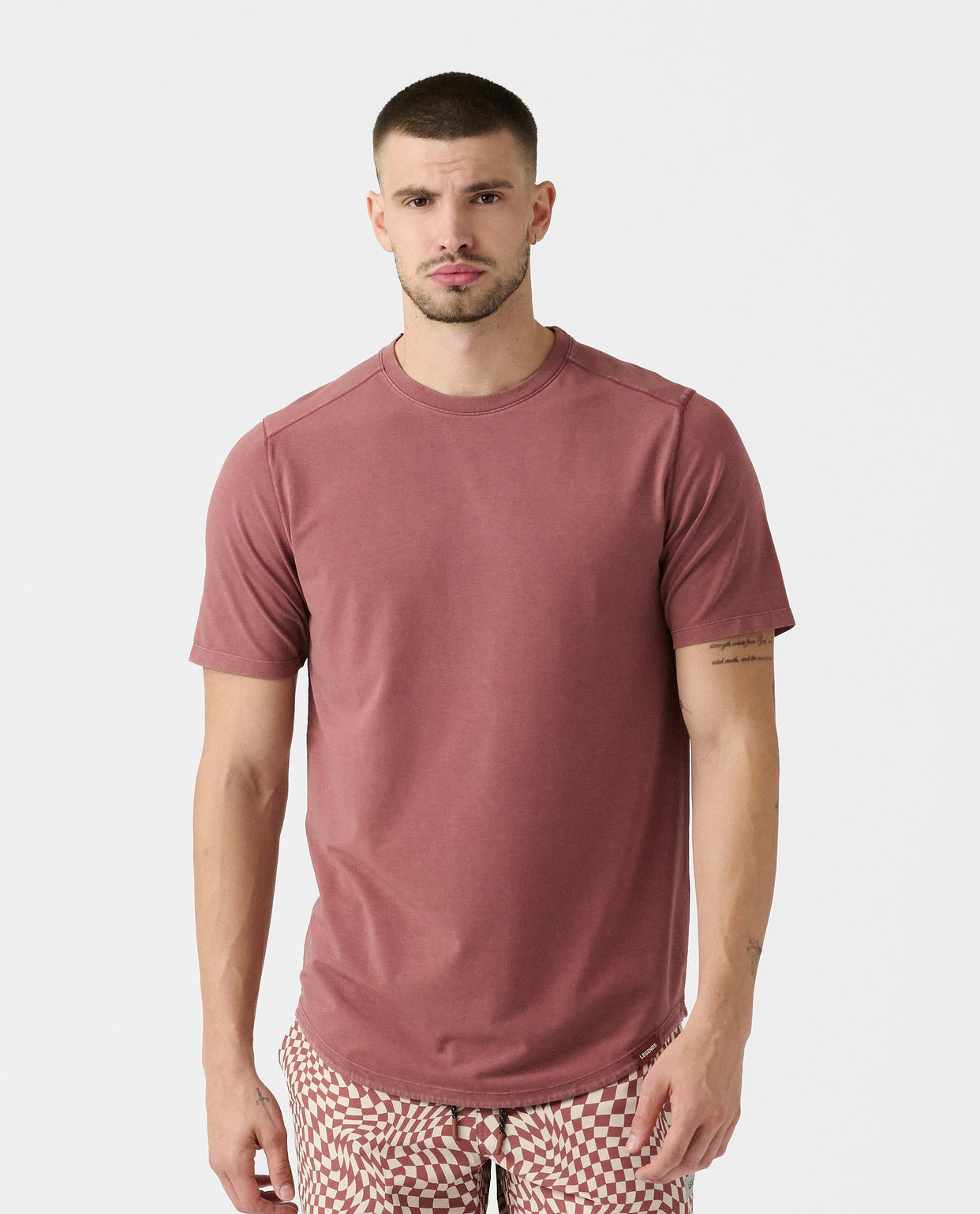 Aviation Tee Curved Hem Washed Ember