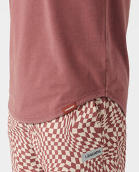 Aviation Tee Curved Hem Washed Ember