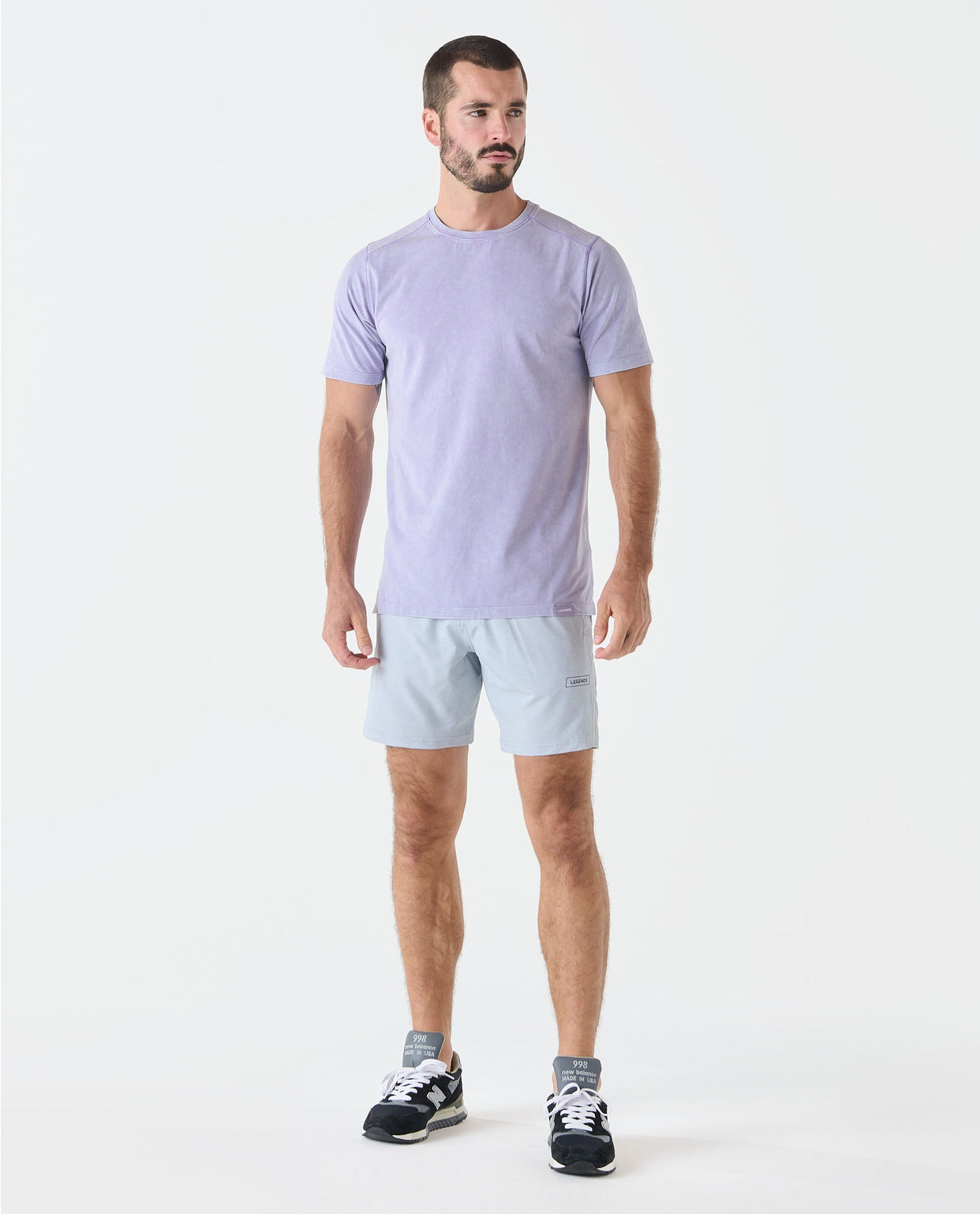 Aviation Tee Split-Hem Washed Violet Sky