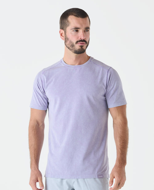 Aviation Tee Split-Hem Washed Violet Sky