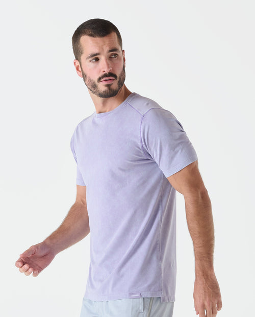 Aviation Tee Split-Hem Washed Violet Sky