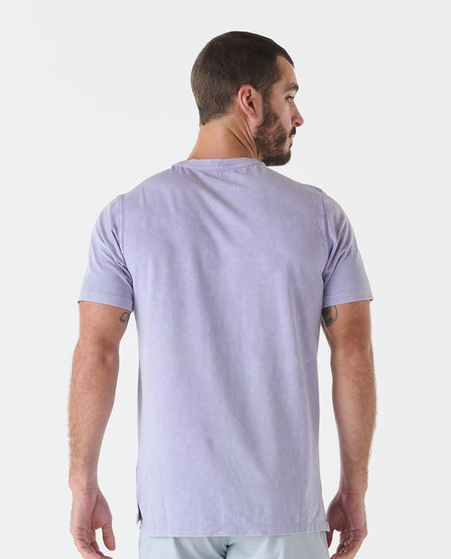 Aviation Tee Split-Hem Washed Violet Sky