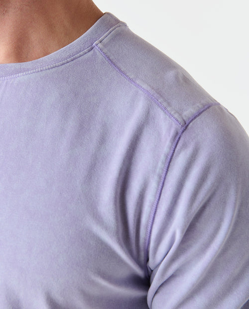 Aviation Tee Split-Hem Washed Violet Sky